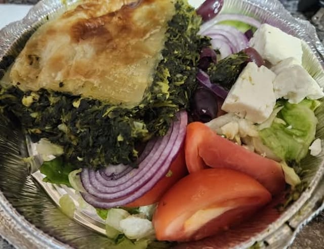 Spinach Pie with Greek Salad.